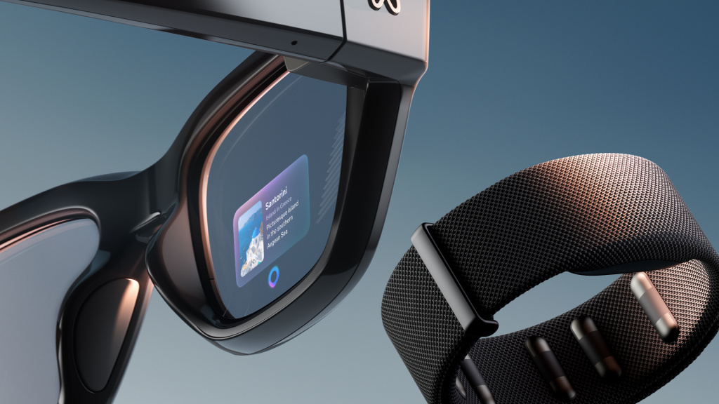 Meta* Ray-Ban Display с экраном в линзе и браслетом Meta* Neural Band